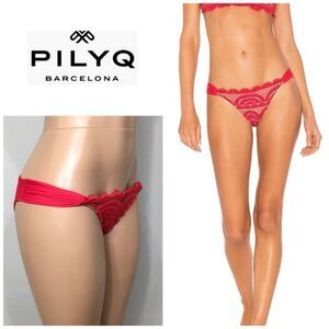 PILYQ red rouge lace bikini bottoms. New